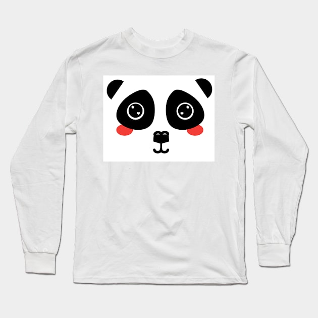 Panda Face Long Sleeve T-Shirt by FamilyCurios